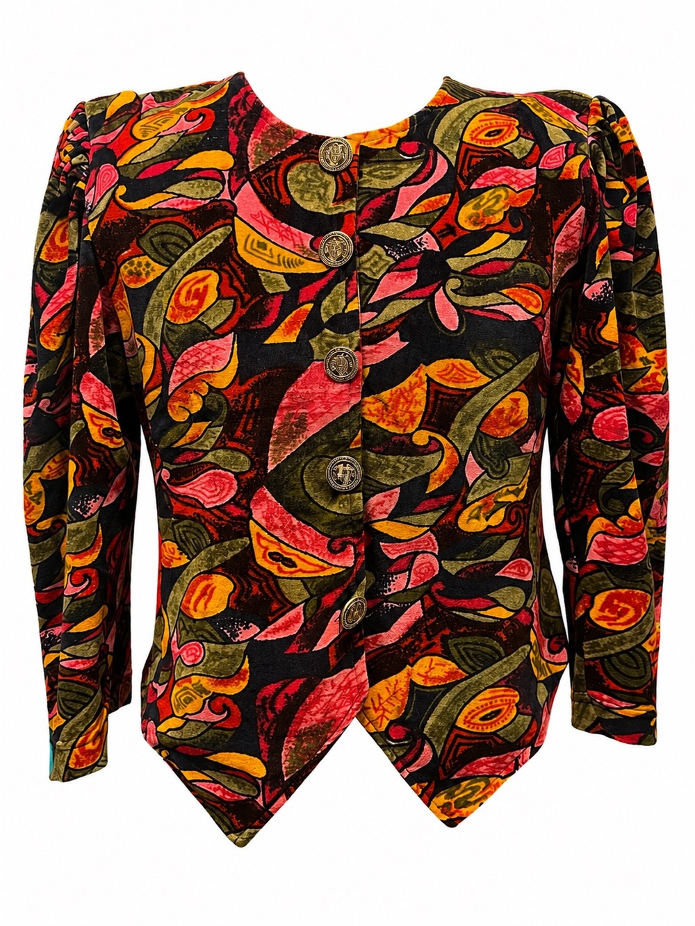 Vintage Abstract Print Blouse
